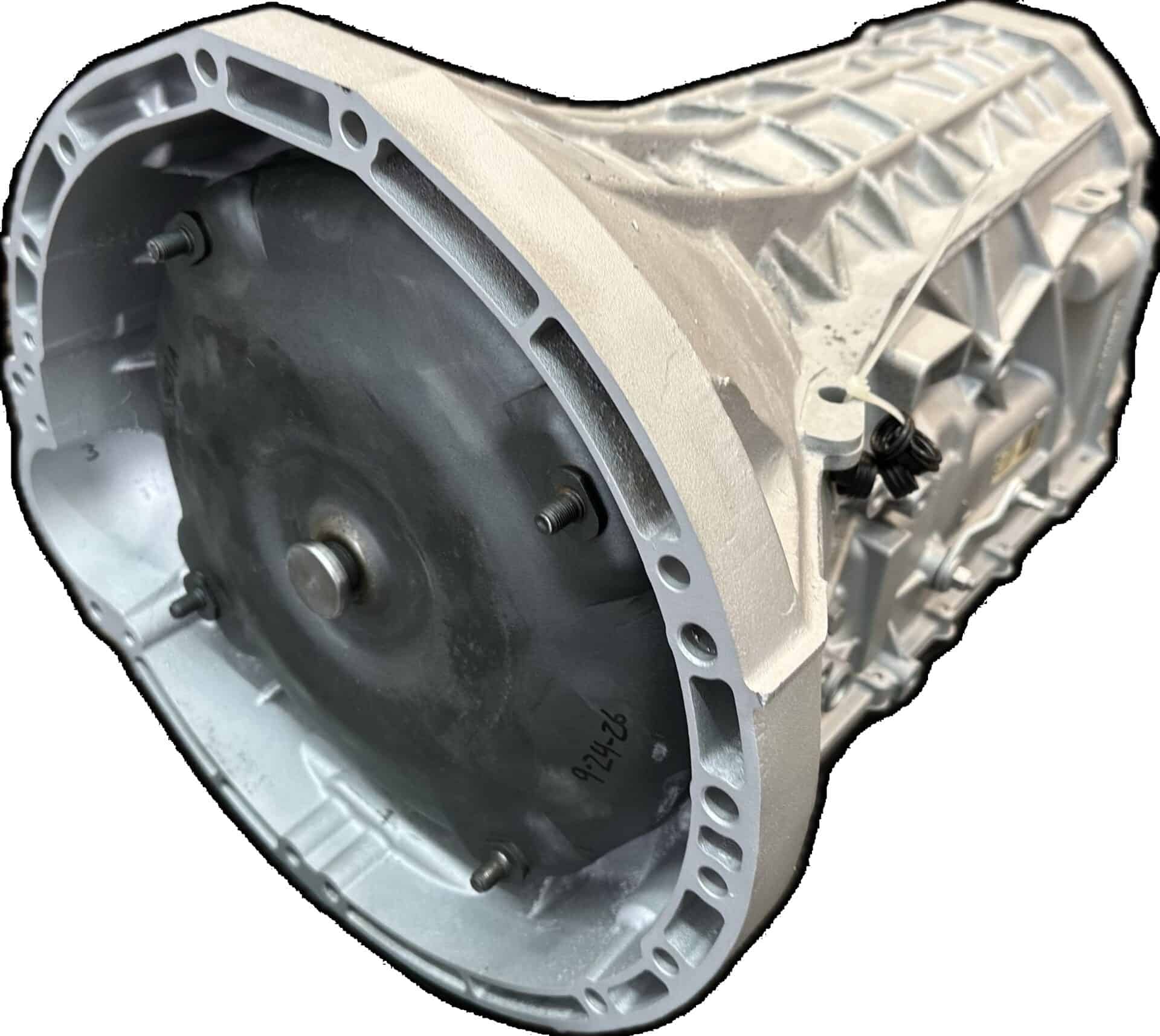 Automotive transmission bellhousing with black torque converter