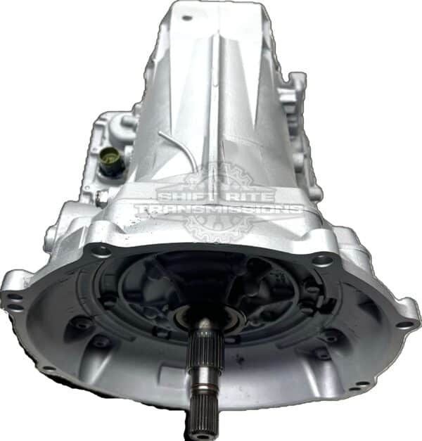 Silver car transmission gearbox close-up